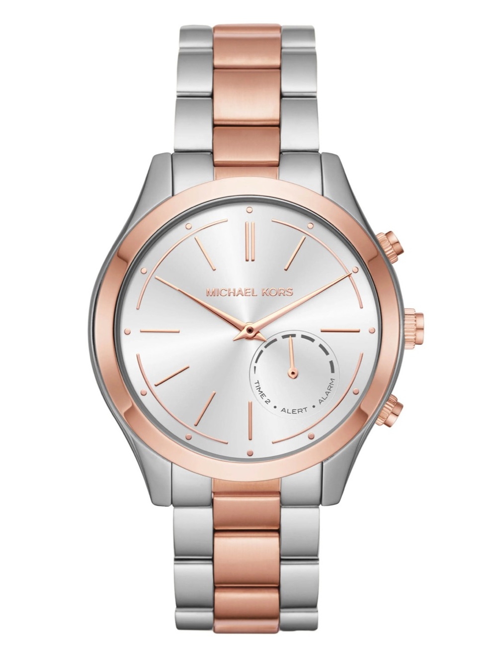 Michael Kors Access Slim Runway Hybrid Smartwatch MKT4018 Silver Rose Gold NEW